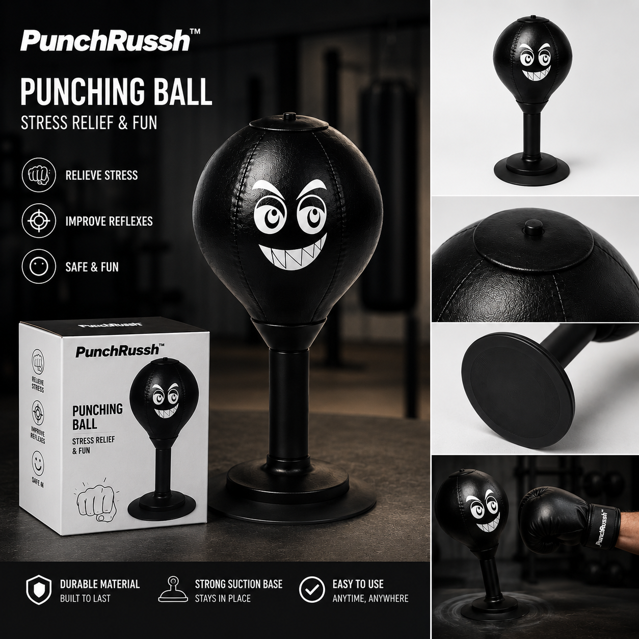 Stress Reliever Punching Bag Toy | Desk Boxing Ball for Kids & Adults